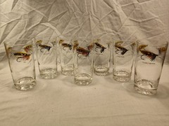 Lot Of 7 Vintage Fly Fishing Lures High Ball Glasses