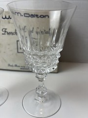 💥W.M. Dalton French Lead Crystal Unit No. 2 Wine Glasses X2 W Box 1 Day Ship!👍