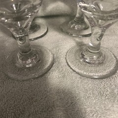 VNTG Libby Christmas Poinsettias & Stripes Water Wine Goblets 4 Available 7”x3”