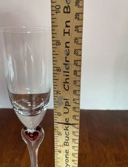 Red Heart Art Glass Holiday LOVE Champagne Glass