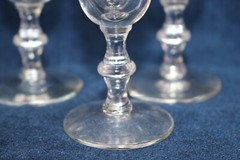 Rare Rock Sharpe GARLAND Grey Cut Leaf Wreath 6 Brandy Cordial Glasses 4 » Stem