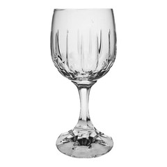 Schott Zweisel Wine Glass Mayfair Vertical Cuts Round Bowl Stemware 6 1/8