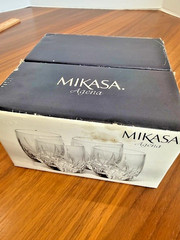 Set Of 4 Mikasa AGENA 5122465 Double Old Fashioned Crystal Glasses Slovenia NEW