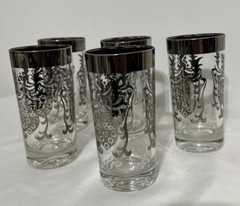 Vintage Mid Century Retro Kimiko Bar Glasses Silver Guardian Shield Bar Glasses