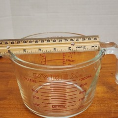 Pyrex Glass Measuring Cups 4 Cup / 1 qt. / 1 Liter + 2 Cup / 1 Pint / 500 ml VGC