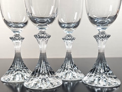 8) Mikasa The Ritz Fluted Champagne Set Vintage Crystal Clear Stemware Retro Lot