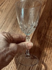 Set Of 4 Luminarc USA D’arques Durand Diamant Crystal Wine Goblets