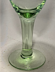 Hand Blown Green Tint Stemmed Wine Glasses Set of 3 Vintage Artisan 8oz