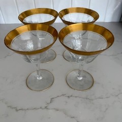 Vintage Tiffin-Franciscan «Rambler Rose» Gold Encrusted Crystal Stemware Set