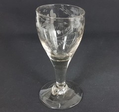 3 Glasses/Foot Cups, Hand Engraved, England, About 1860 – 1880 AL265