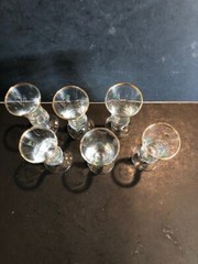 Vintage Celtic Glass Co Irish Sherry Cordial Shot Shamrock Set of 6