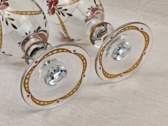 Antique Römer wine glasses, decorated with hand-painted enamel and gilding 30s