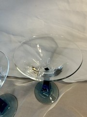 Bombay Sapphire Blue Twist Stem Martini Glasses (2)