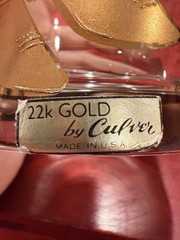 Vintage Culver 22k Gold Boots Laredo Double Old Fashioned Rocks Glasses USA MCM