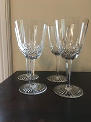 Set of 4 Antique Baccarat “Epron” Art Deco French Cut Crystal Water Glasses