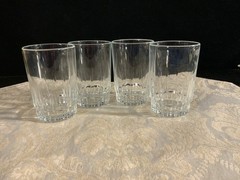 Vintage FRANCE ARCOROC LANCER 5oz Clear Juice Glass Tumblers 3.5″ Set Of 4