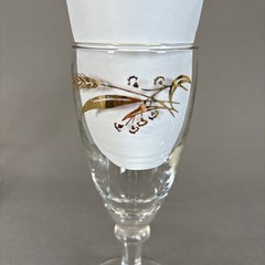 Lifetime Prairie Gold Wheat Juice Glasses 5 3/4″ Set of 4 Gold Trim MCM