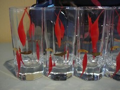 8 Arcoroc Octime Shot Glasses & Serving Tray