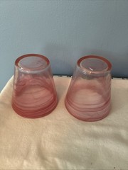 Kosta Boda UHV Ulrica Hydman Vallien Mine Pink Swirl Glass Tumblers (2) Sweden