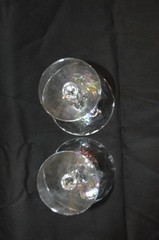 Set of 7 Fostoria Iridescent Rainbow Glass Champagne Sherbet Coupes Stemware