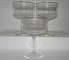 LENOX Moonspun (Platinum Trim) Champagne/Tall Sherbet Glass 5″ h Set of 3