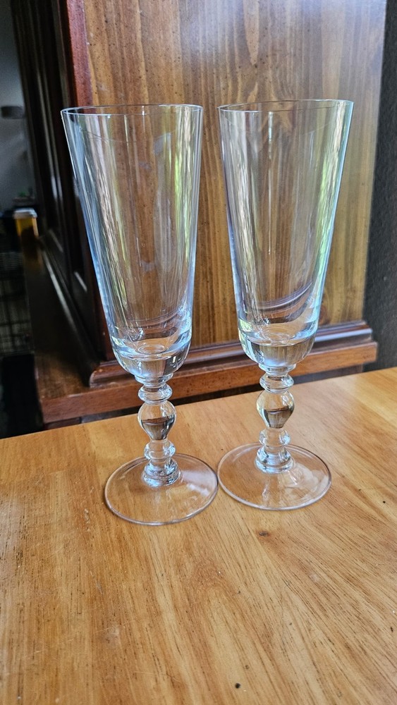 NIB ‘Fanny’ William Yeoward Country Champagne Flutes Set of 2 Crystal 8.25 In