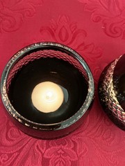 NIB FLAWLESS Glass WATERFORD J ROCHA HUNGARY Pair BLACK Crystal TUMBLERS VOTIVES