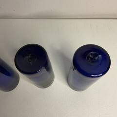 Hand blown Cobalt Blue Tumblers Set Of 4, Swirl