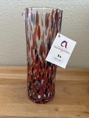 Alessandro Coppola 8.5” X 3” Pitcher Blue/White /Red Confetti Design New!