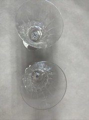 VTG Set Of 2 Val St. Lambert 7” Cut Crystal Wine Glass Signed