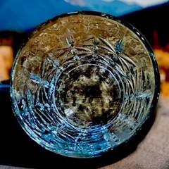 Crystal Cut Old Fashioned Whiskey Glass Diamond Fan Pattern Tumbler