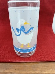 Libbey Frosted Country Geese Pattern (2) Mis-matched Read Description