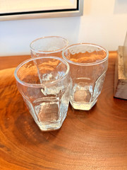 Libbey Chivalry Flat Juice Glasses Set of 3 Hammered Vintage Tumblers
