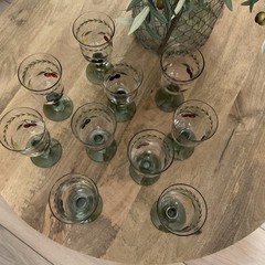 NEW Rare VILLEROY & BOCH French Garden Set Of TEN Hand Painted Glasses Goblets