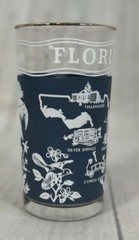 Florida The Sunshine State Wedgewood Blue 8oz Juice Glass 4-7/8″ Tall Vintage