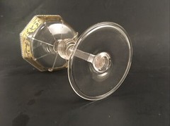 Antique Venetian Gold Gilt & Enameled Coupe Glasses by Salviati of Murano Italy