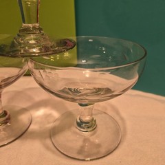 Set of 5 Vintage Princess House Etched Grape Champagne or Sherbet Glasses