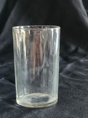 Vintage Clear Glass Juice Tumbler with Vertical Panels or Ribs • 3½» Tall