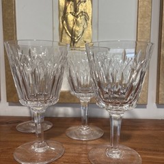 4 Stuart Abbey Water Goblets Wine Glasses Made in England Discontinued Marked