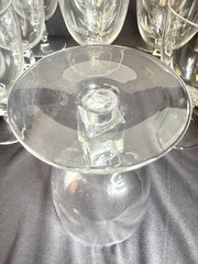 Set of 11 Vintage Reizart Crystal Water Glasses Cube Stem Etched Wheat Pattern