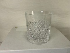 Set of 6 Argyle Pattern Cut Glass Tumblers
