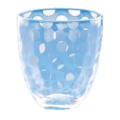 Hirota Glass Taisho Roman Tumbler: Mizutama Polka Dot Glass 230ml Japan