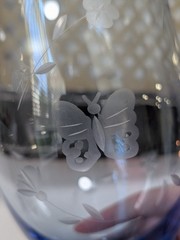 Vtg Lenox Butterfly Meadow Etched Iced Tea Water Goblets Set 3 Assorted Colors
