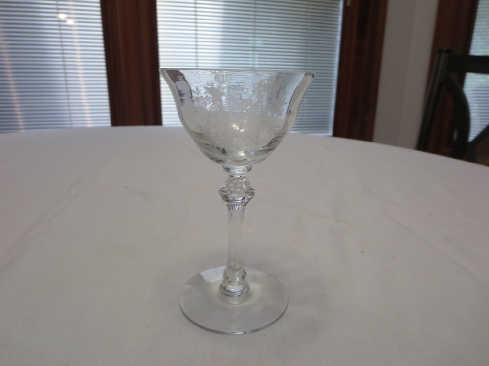 Tiffin-Franciscan Persian Pheasant Optic Floral Clear Liquor Cocktail 6 1/2”