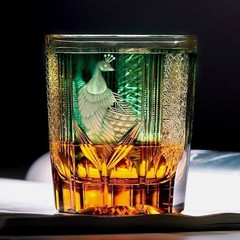 Japanese Style Edo Kiriko Peacock Hand Cut Crystal Glass Luxury Whiskey Cup