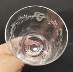 Signed Hawkes «FRUITS BORDER» 6 5/8″ Water Goblet Stem #7334 – 5 Available
