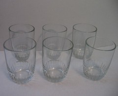 6 Anchor Hocking Art Deco Barrel Ribbed Tumblers «Sure Guard» 8oz Rocks Whiskey
