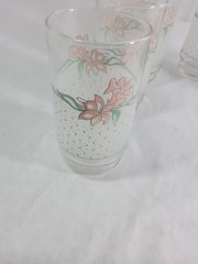 Vintage House Of Lloyd Peach Pink Lily Flower Highball Tumbler 1990 Beverage…