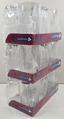 18) Luminarc Lancer 9 Oz Flat Tumblers Set Vintage Clear Cut Cristal Arcoroc Lot