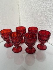 Viking Georgian Ruby Red Glasses set of 6
